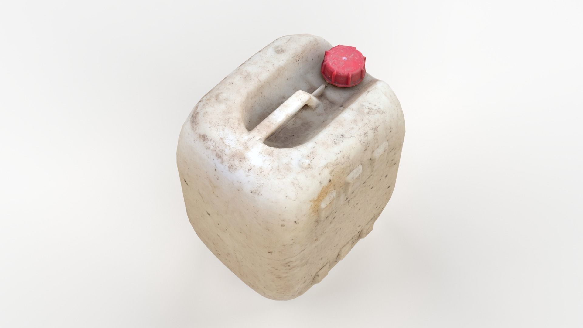 Plastic White Jerrycan 2 Red Cap Scan Low-poly 3D model_7