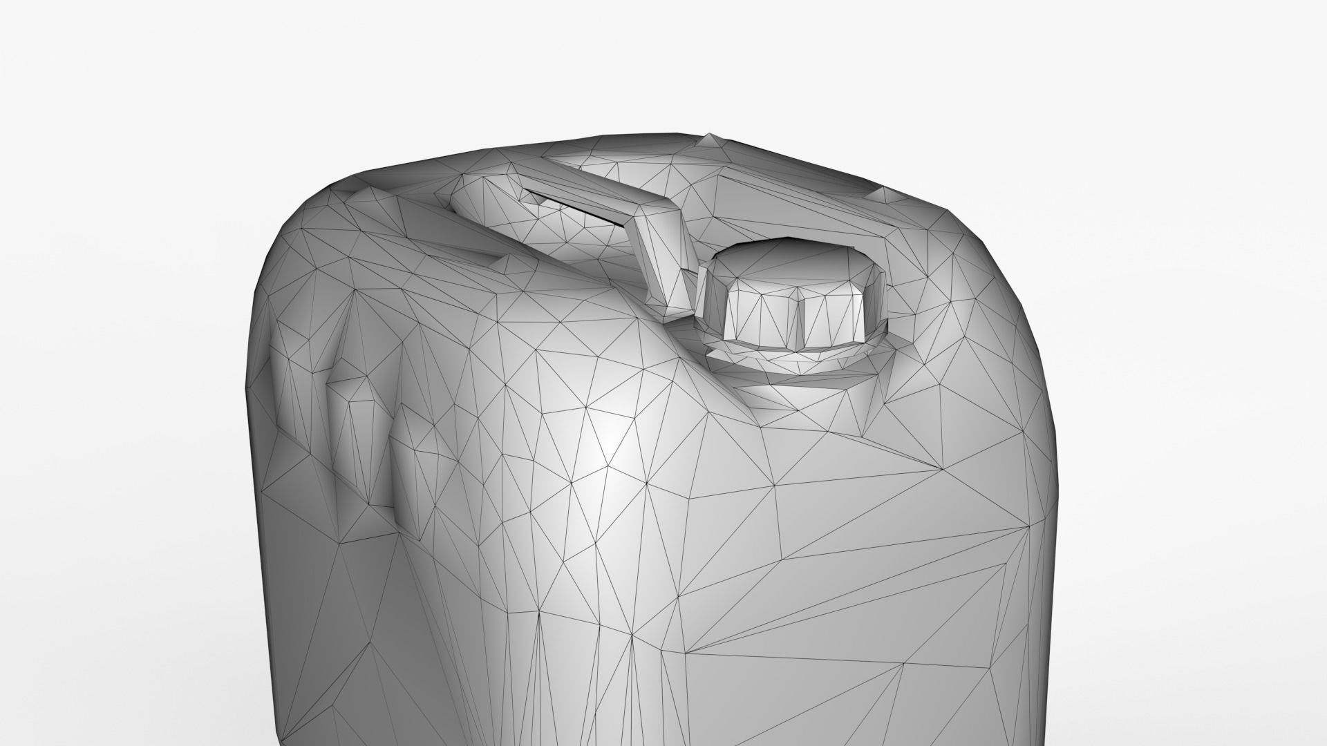 Plastic White Jerrycan 2 Red Cap Scan Low-poly 3D model_26