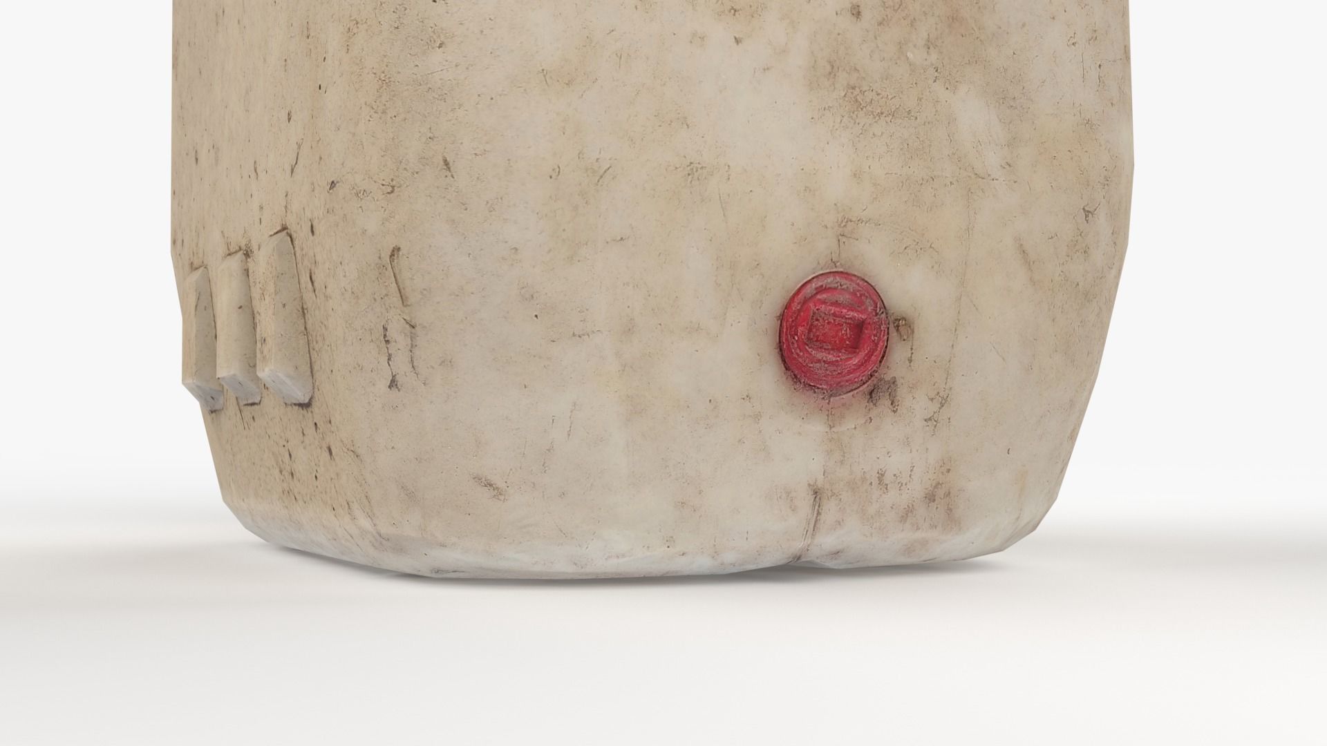 Plastic White Jerrycan 2 Red Cap Scan Low-poly 3D model_12