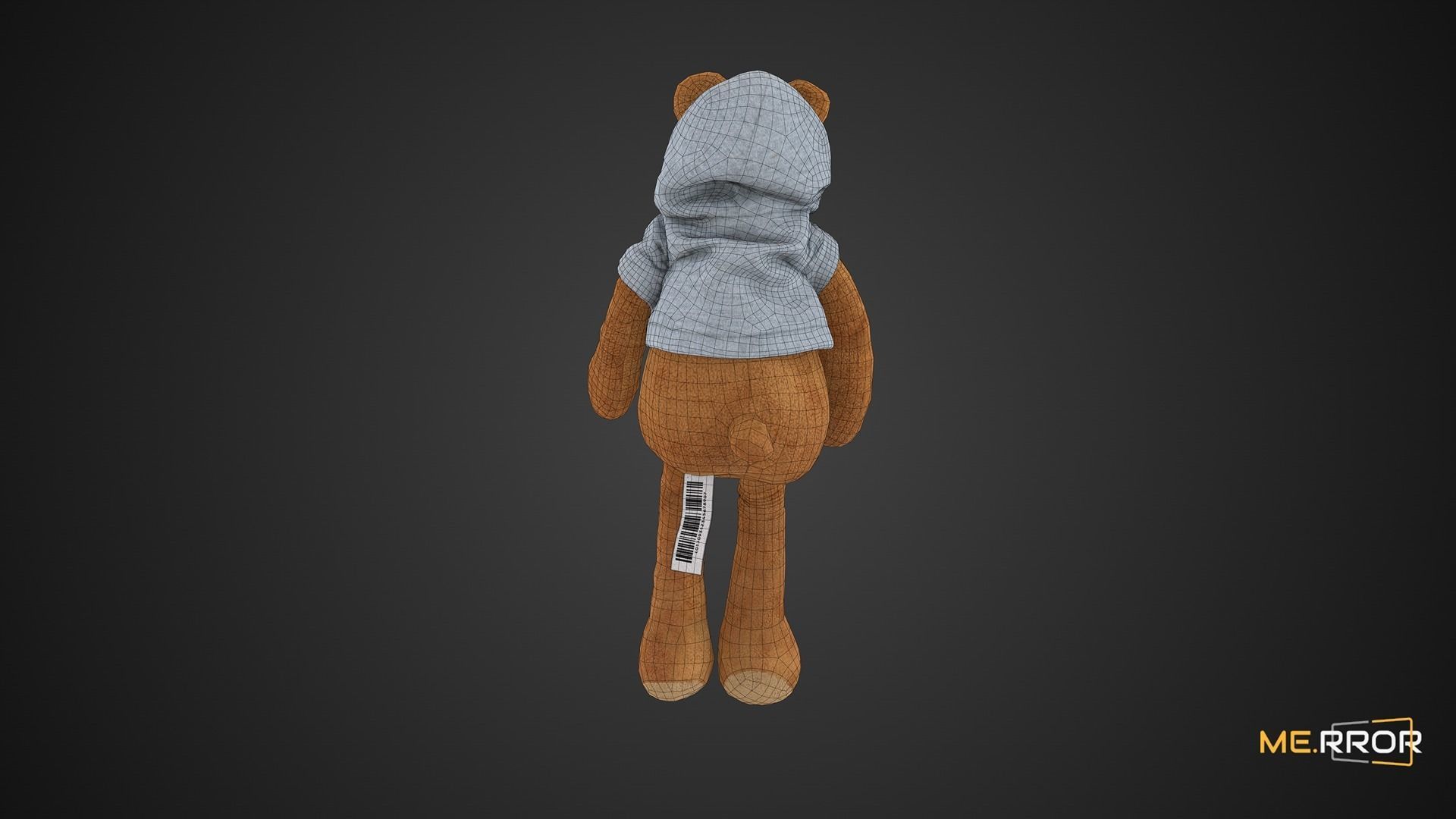 Game Ready Hoodie Teddy Bear Low-poly 3D model_3