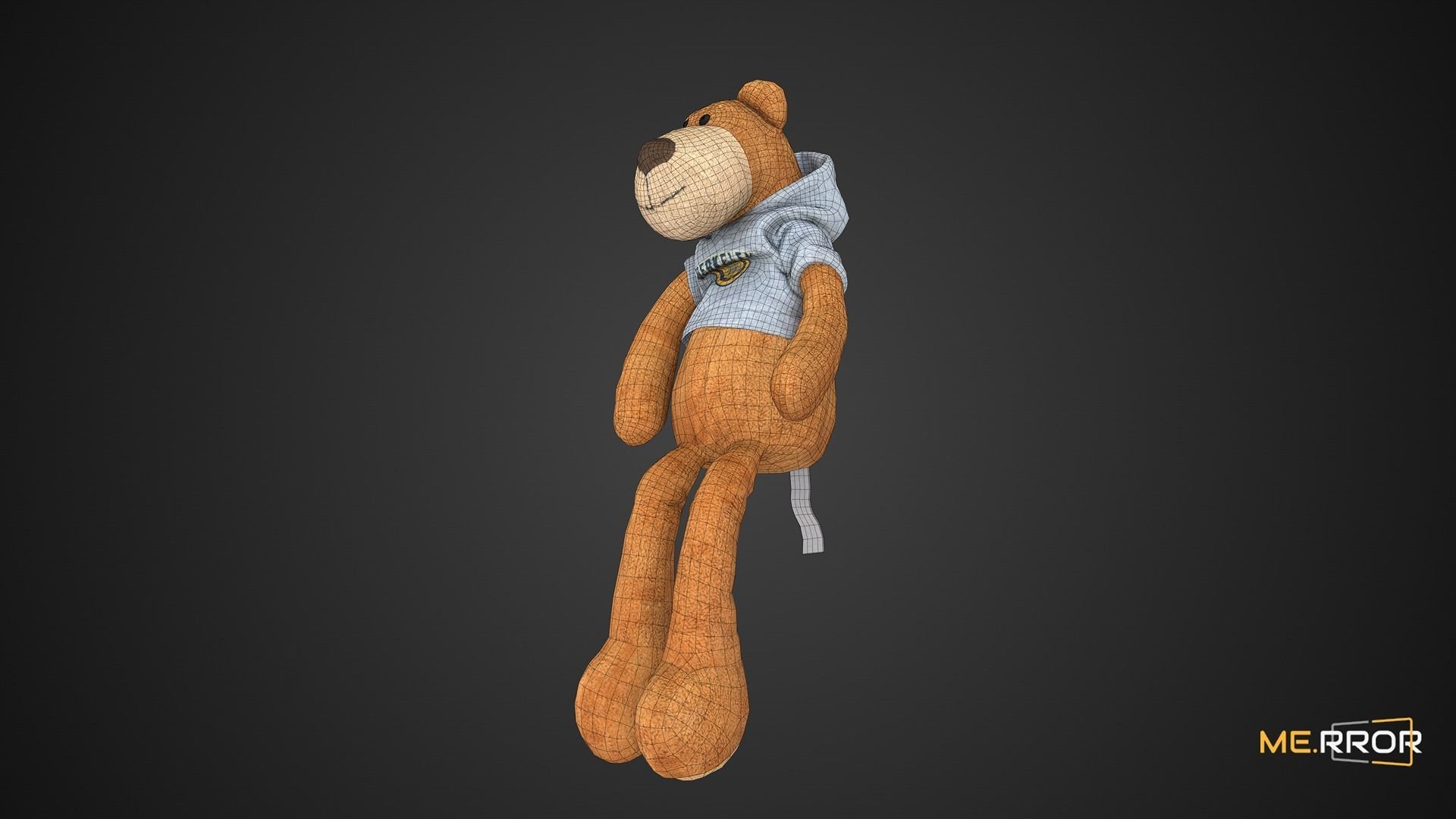 Game Ready Hoodie Teddy Bear Low-poly 3D model_9