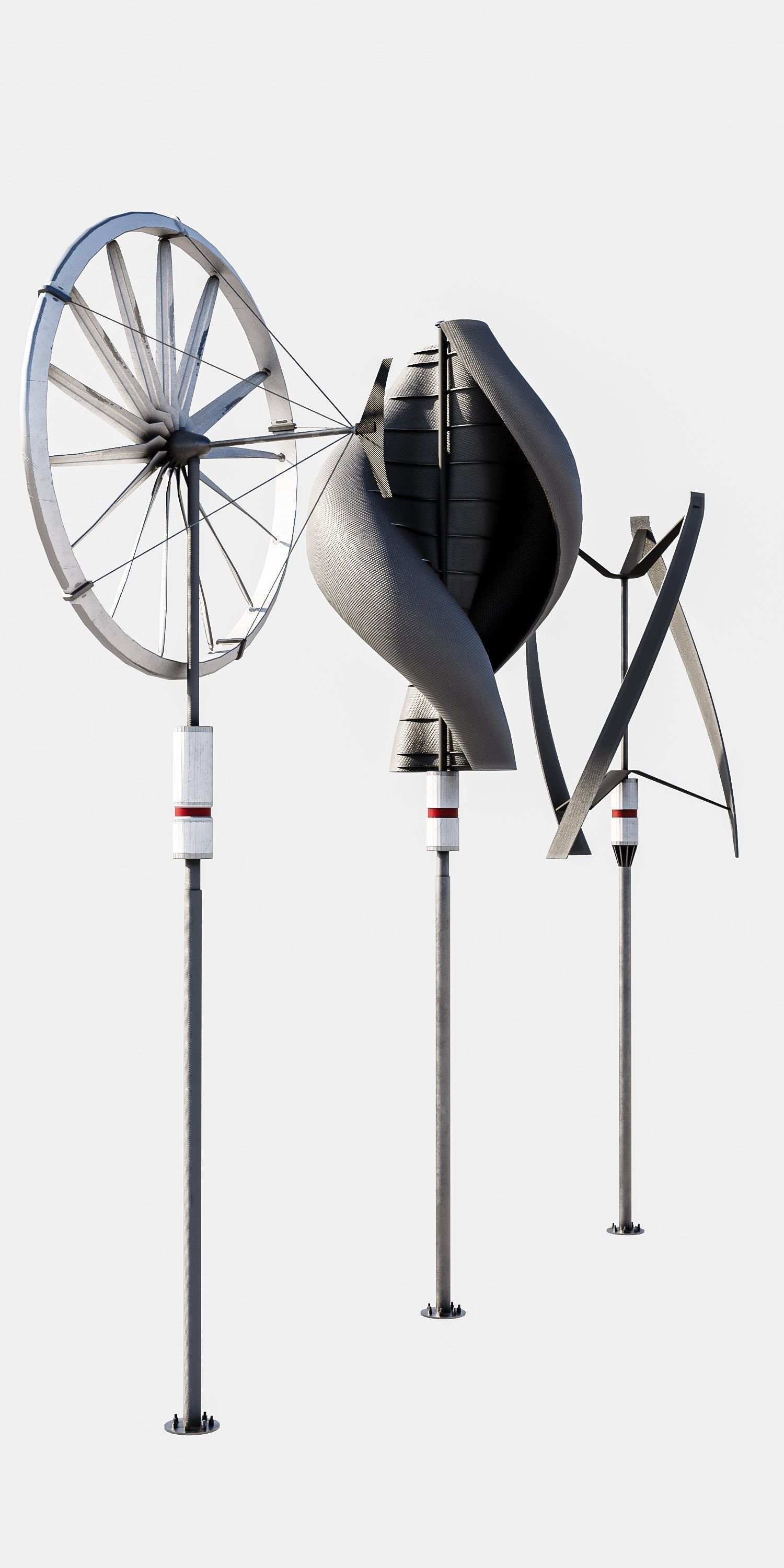 Wind Turbine Pack Low-poly 3D model_16