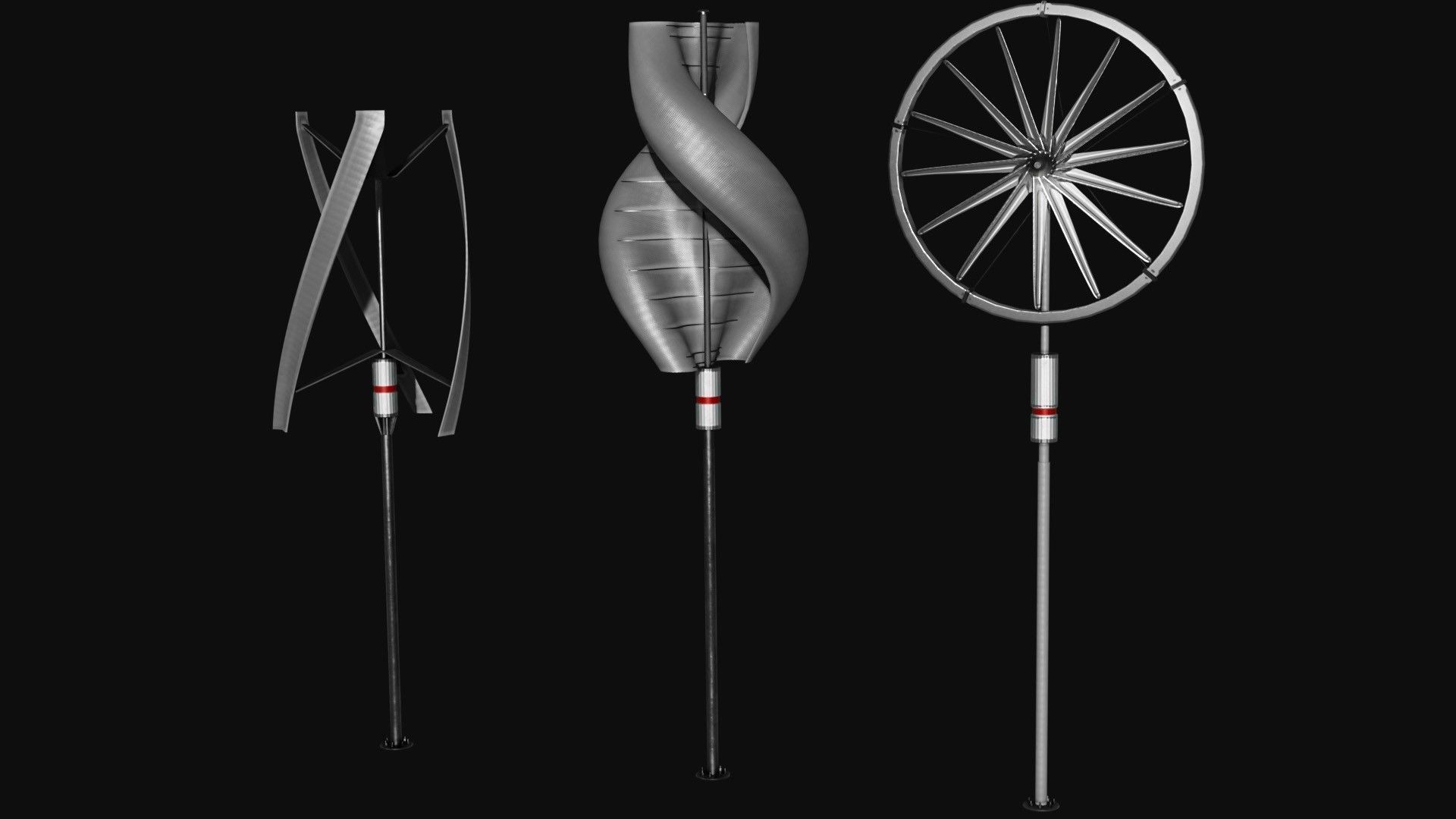 Wind Turbine Pack Low-poly 3D model_17