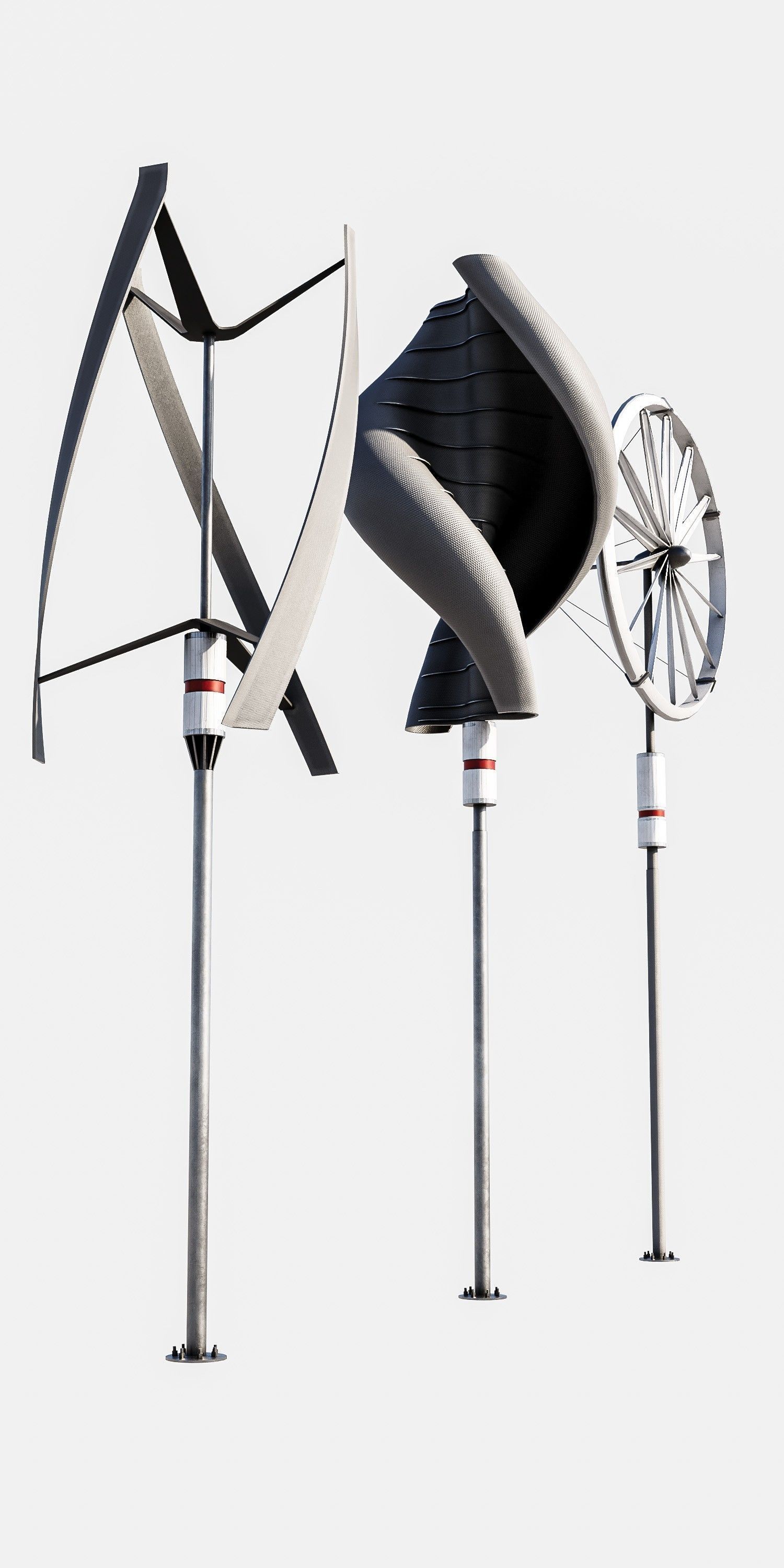 Wind Turbine Pack Low-poly 3D model_2