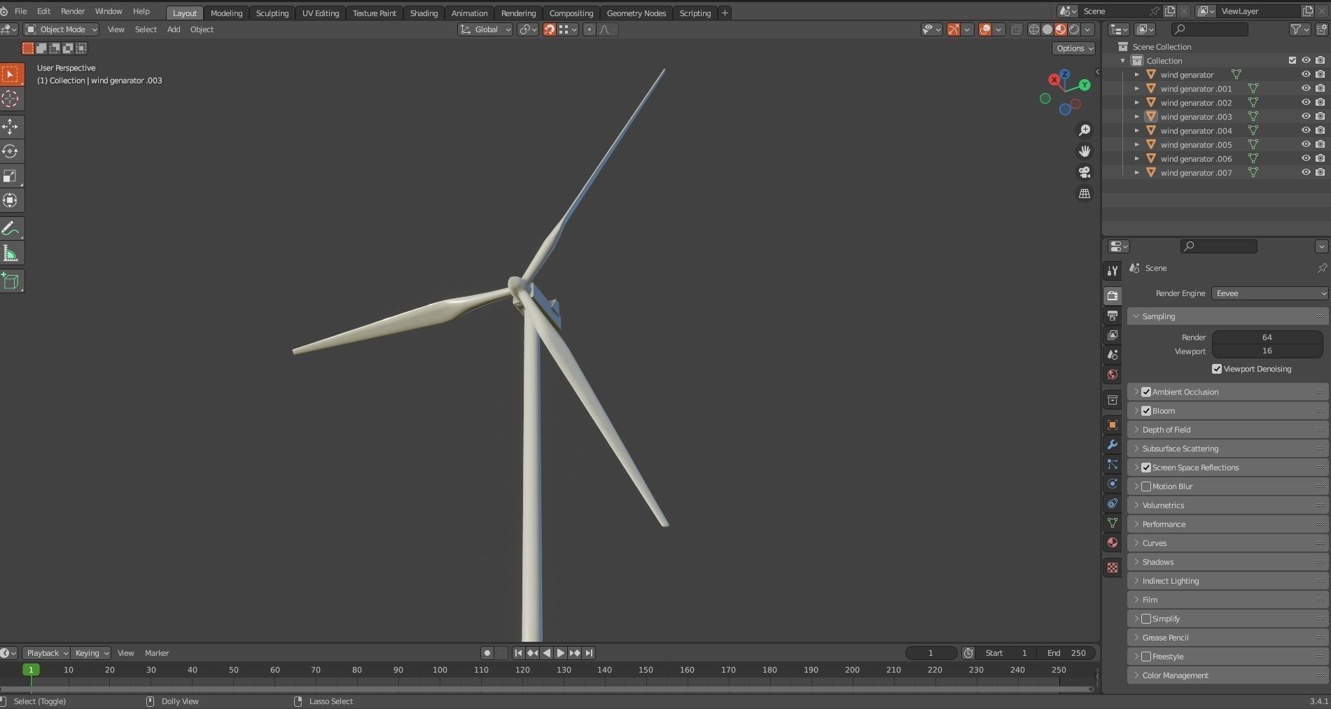 Wind Turbine Pack Low-poly 3D model_24