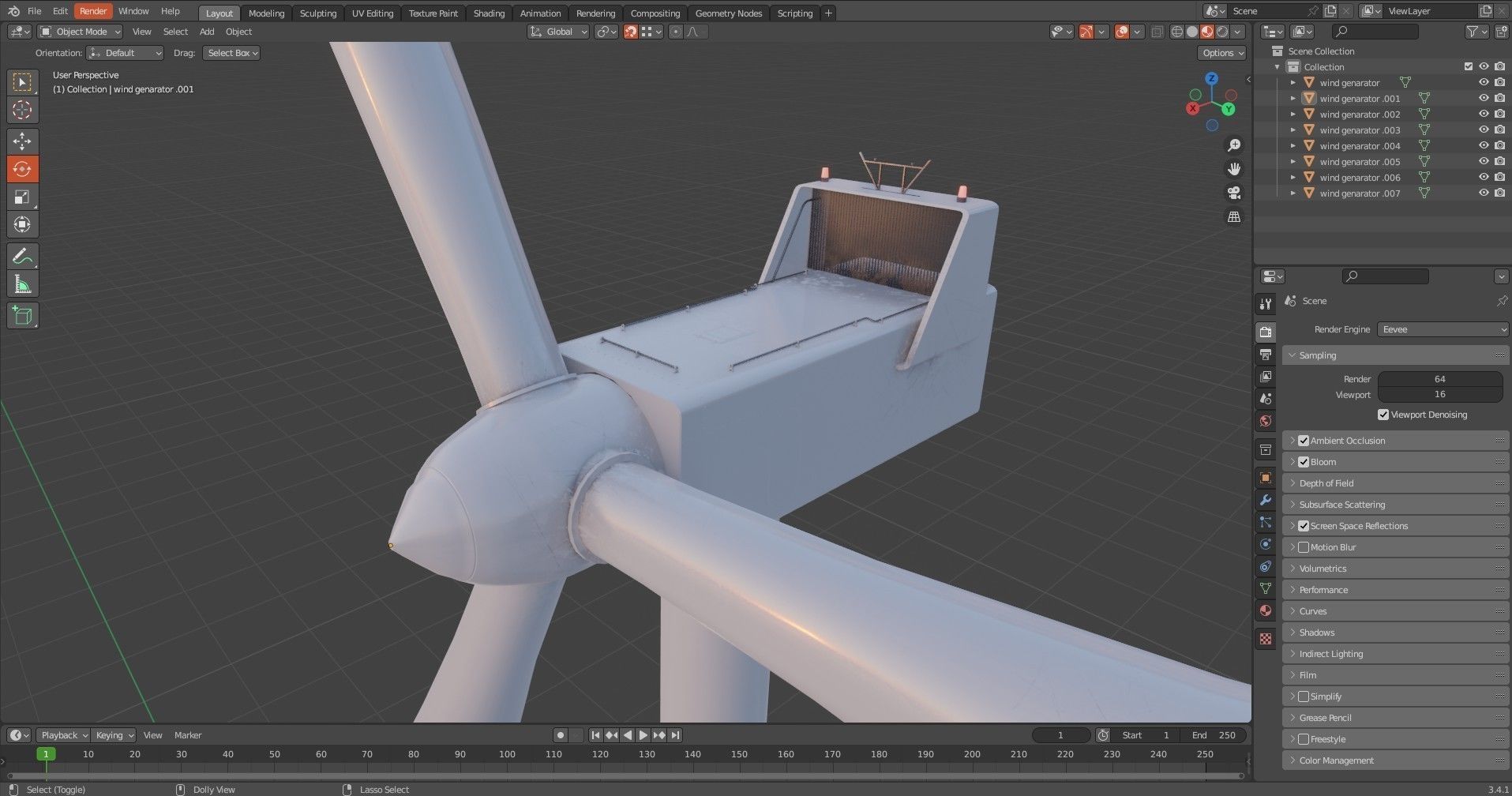 Wind Turbine Pack Low-poly 3D model_22