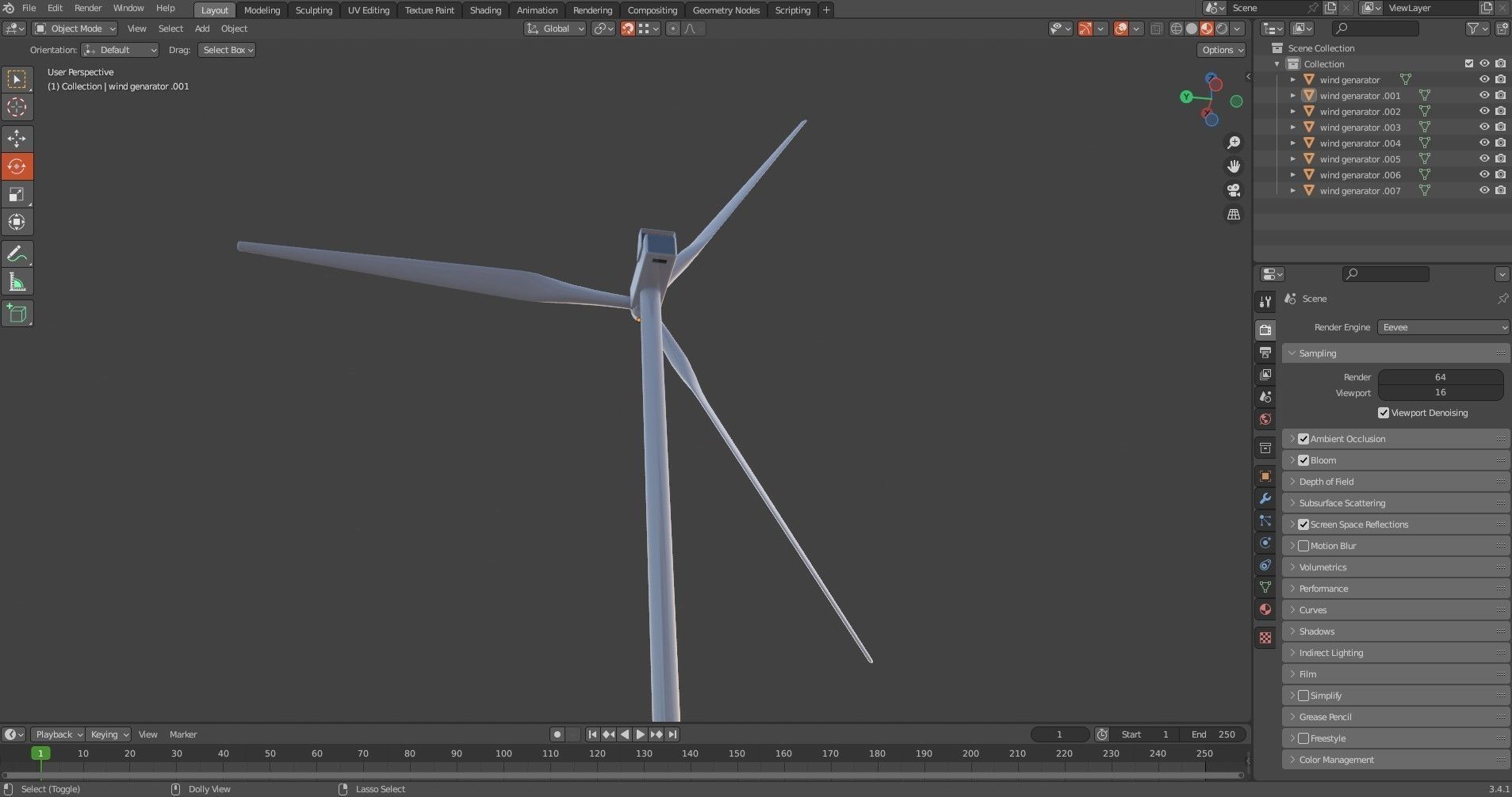 Wind Turbine Pack Low-poly 3D model_26