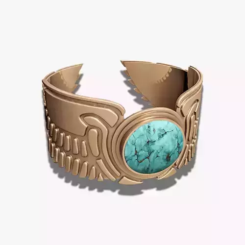 wing Pharaonic bracelet  with American Turquoise