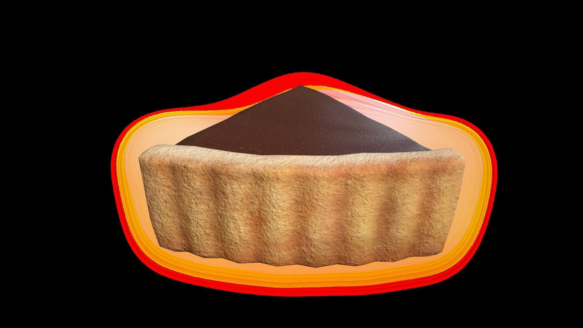 ChocolatePiePiece Low-poly 3D model_4