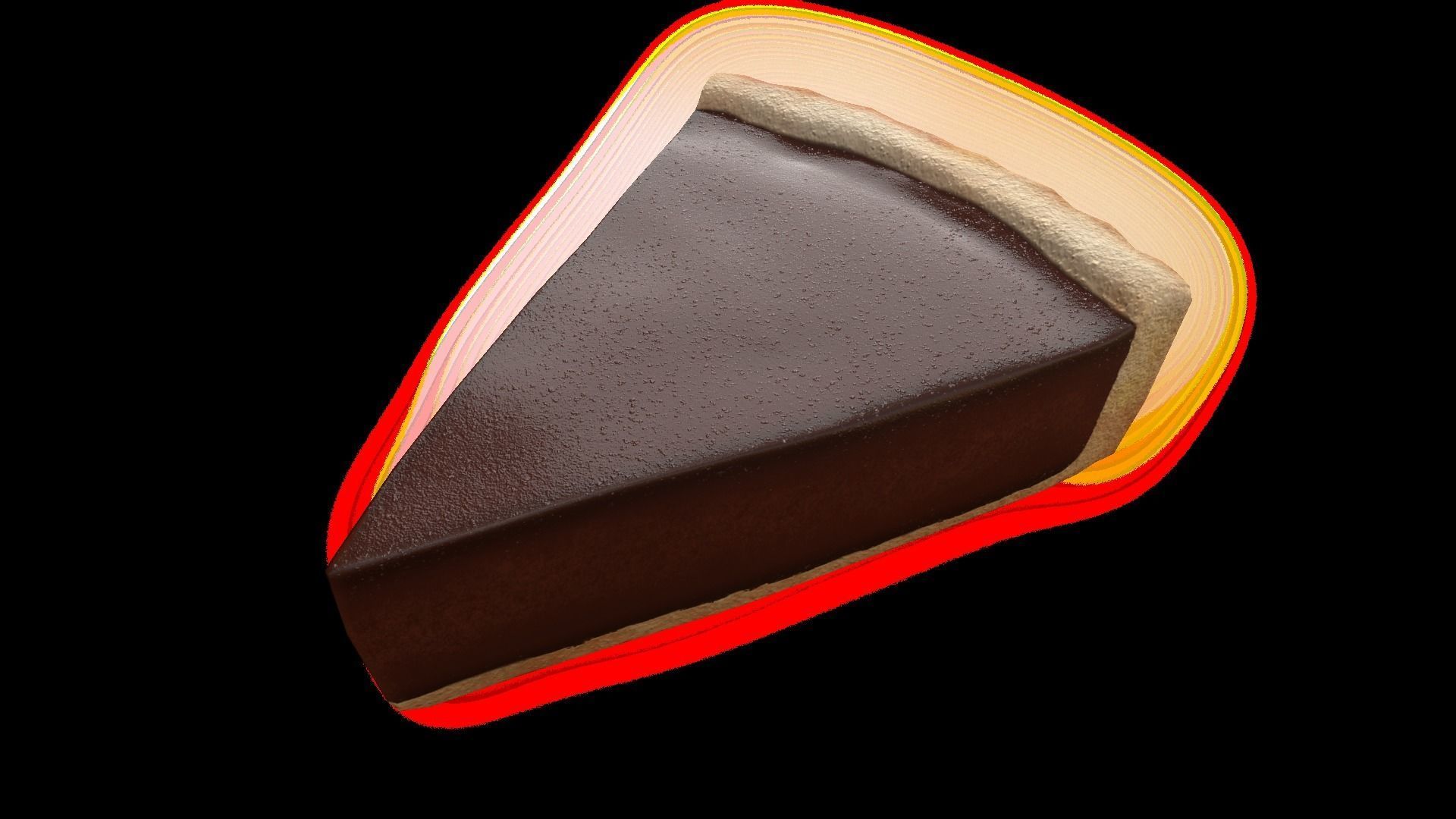 ChocolatePiePiece Low-poly 3D model_5