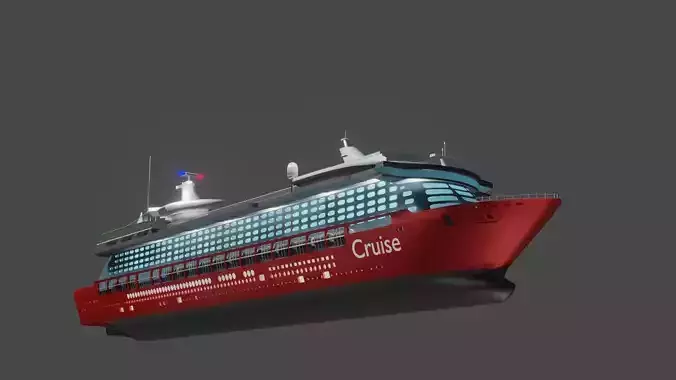 Cruiser  Ship 3d Model 3D model