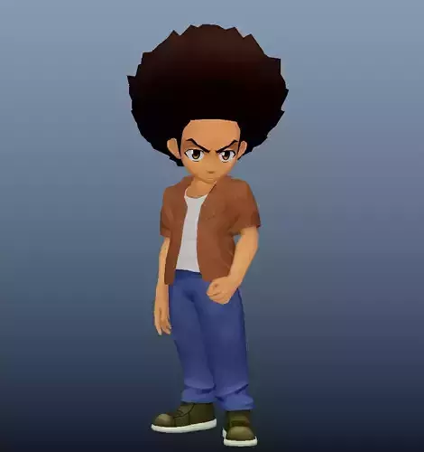 Boondocks - Huey Freeman - Handpainted Low-poly 3D model