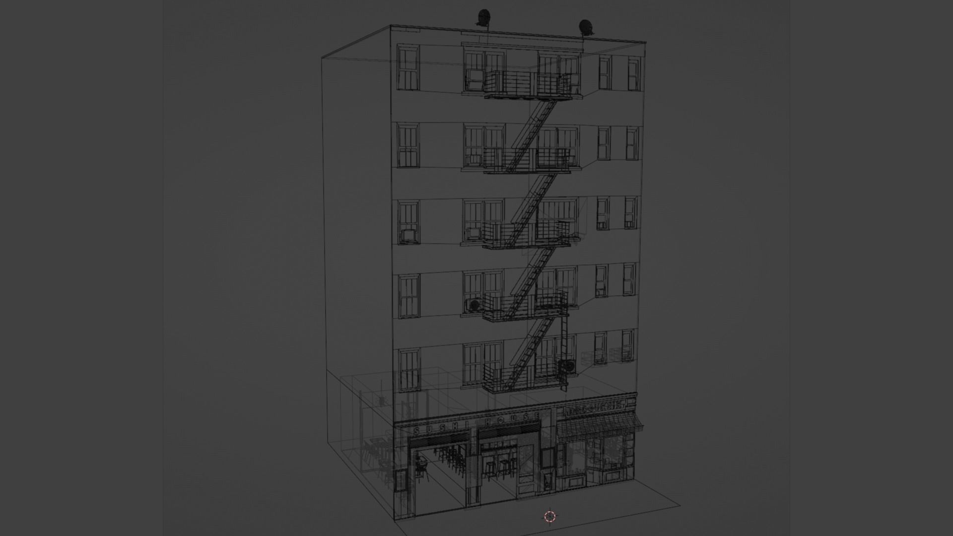 City Building Photo Real 3D model_4