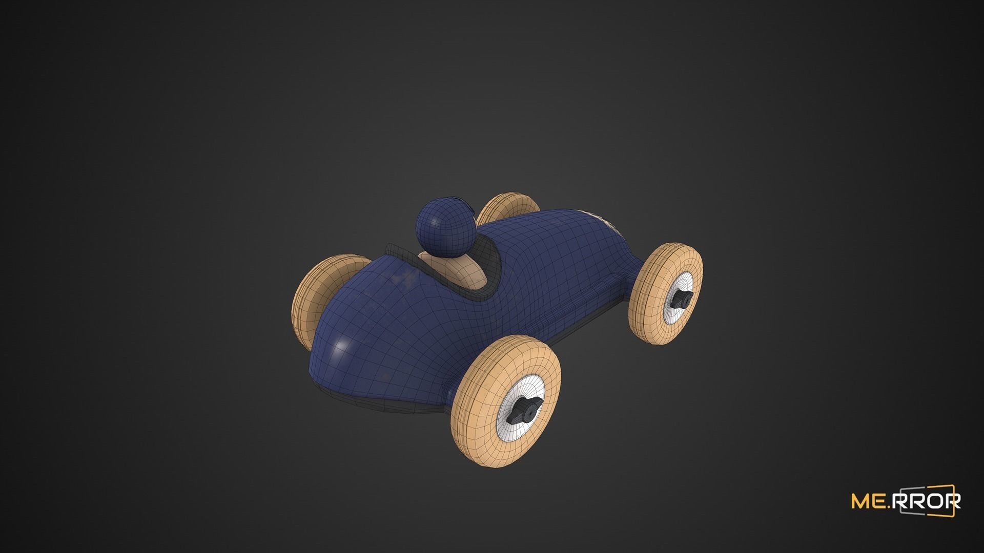Game Ready Old Toy Car Low-poly 3D model_3