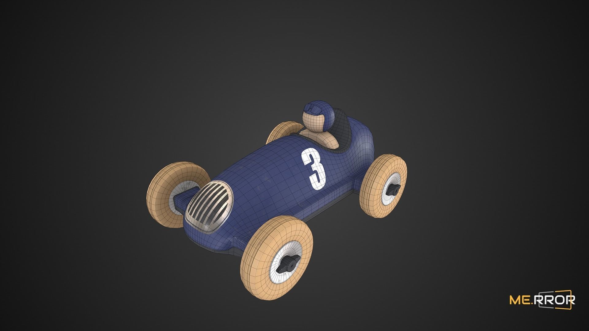 Game Ready Old Toy Car Low-poly 3D model_10