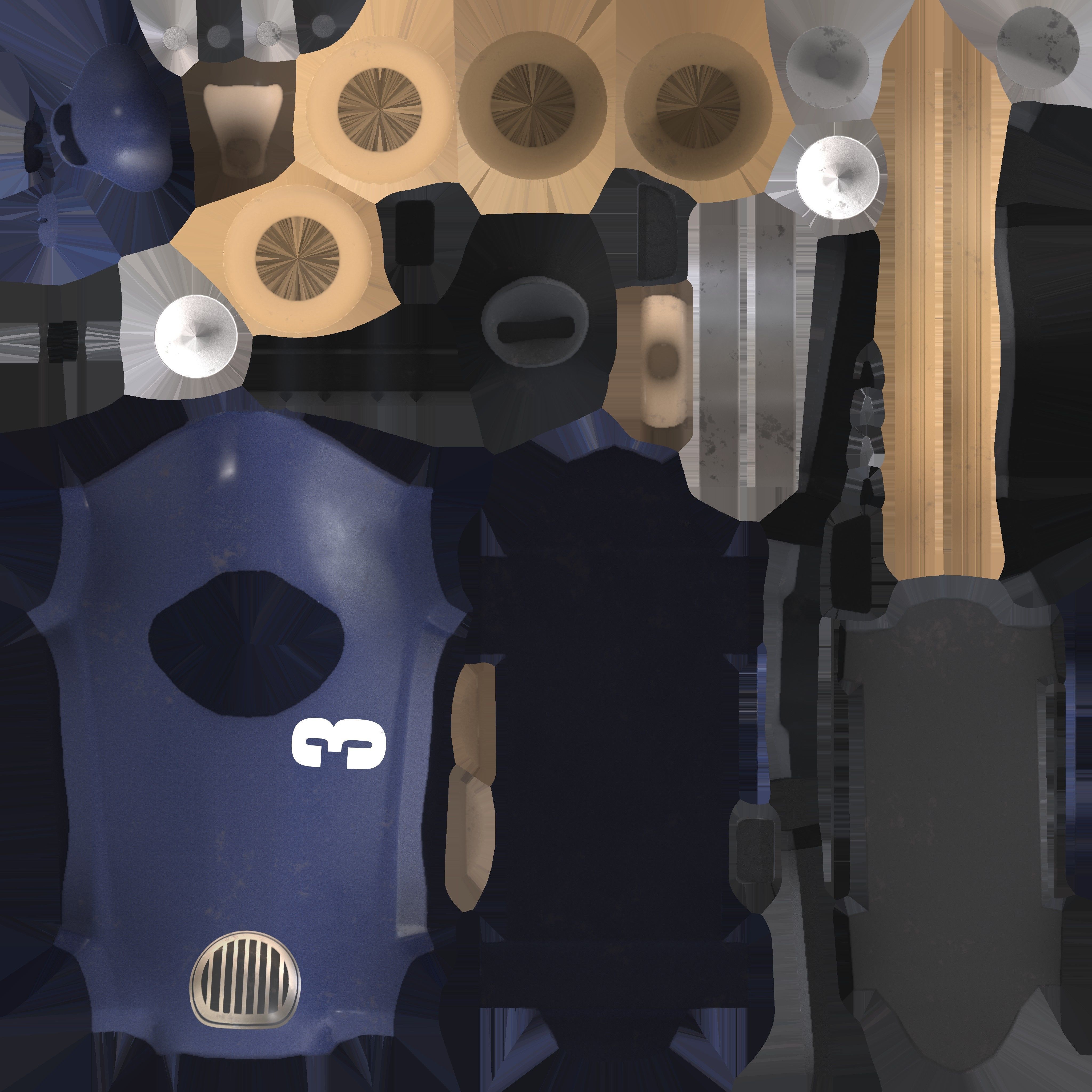 Game Ready Old Toy Car Low-poly 3D model_16