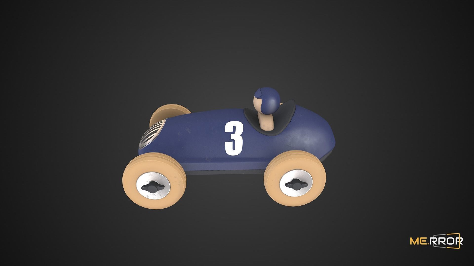 Game Ready Old Toy Car Low-poly 3D model_9