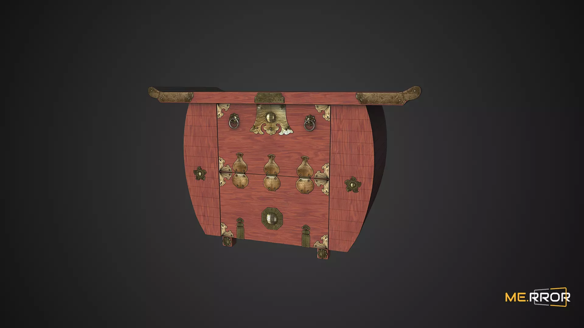 Game Ready Traditional Korean Desk Low-poly 3D model_0