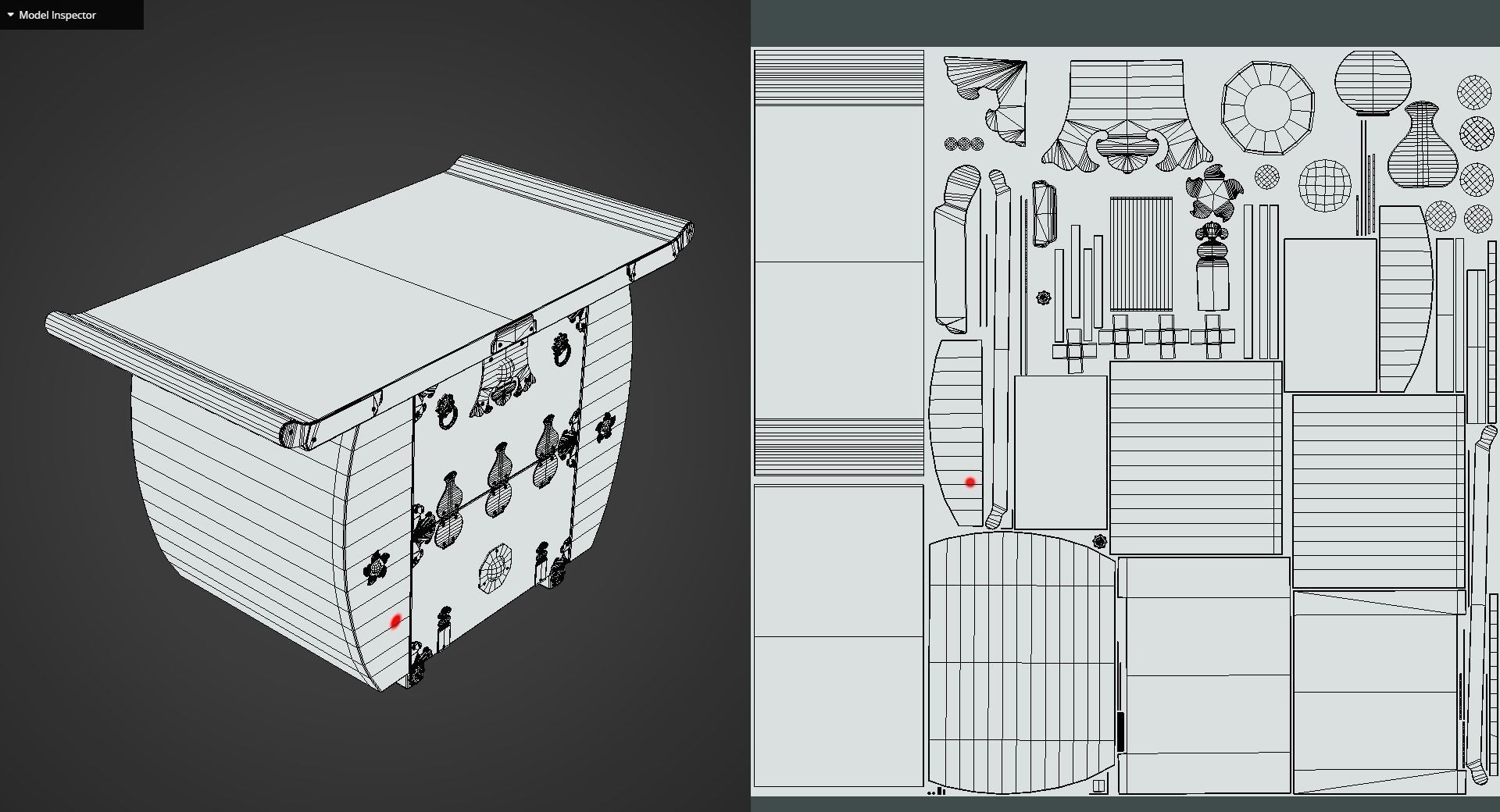Game Ready Traditional Korean Desk Low-poly 3D model_11