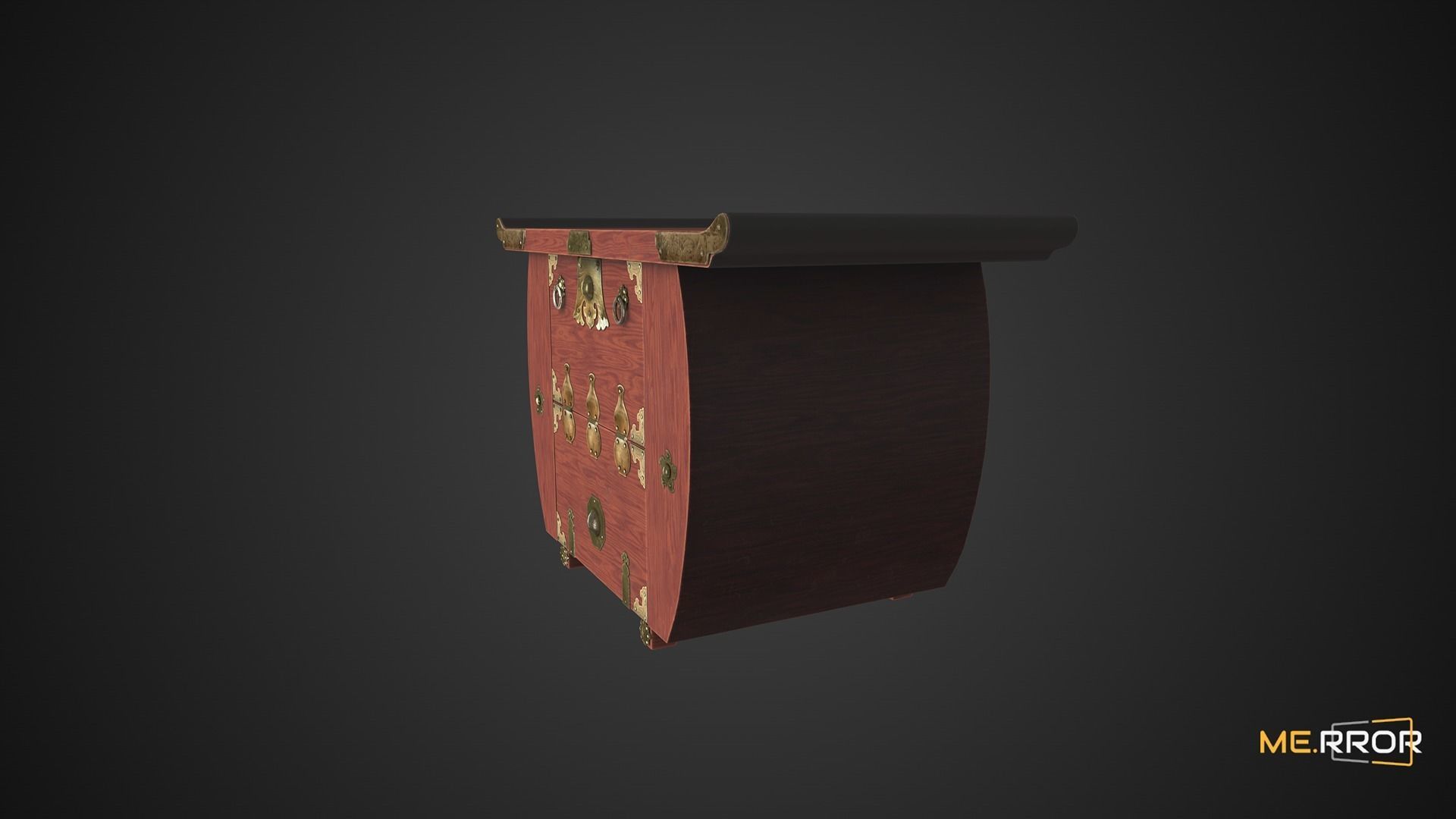 Game Ready Traditional Korean Desk Low-poly 3D model_3