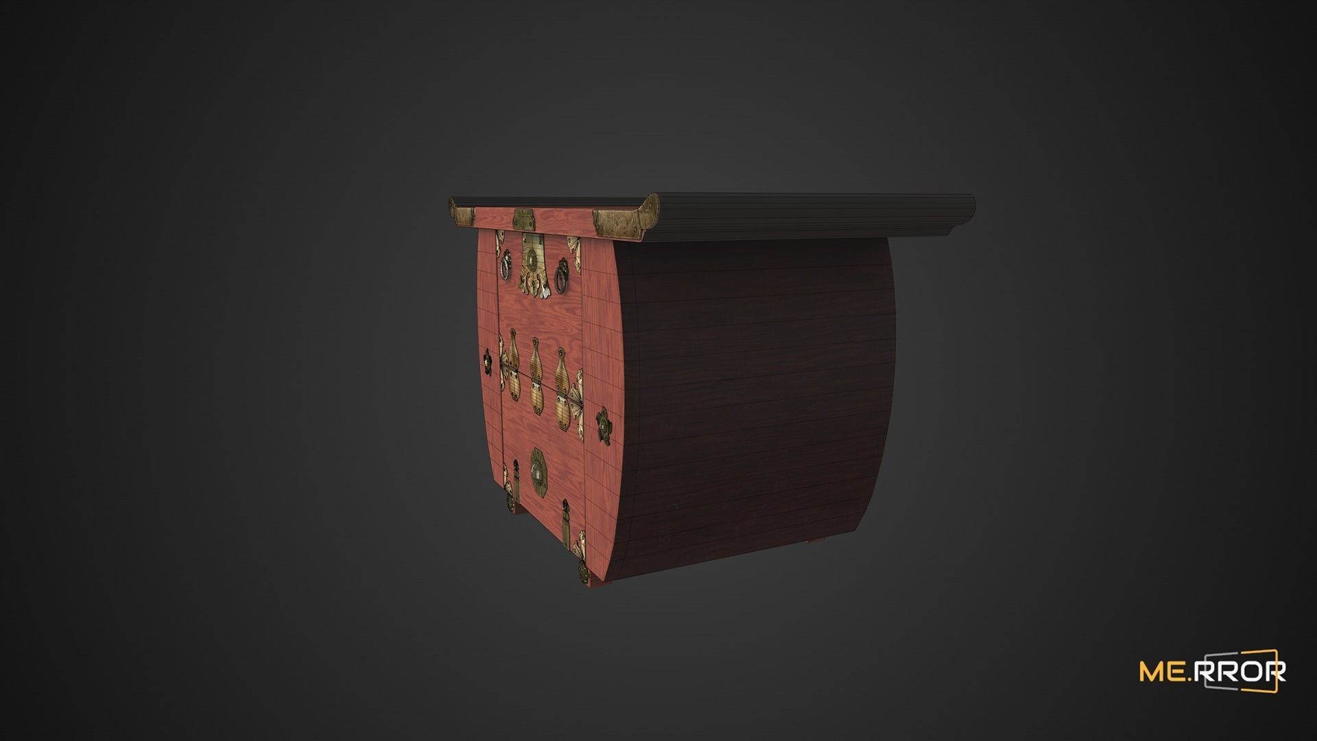 Game Ready Traditional Korean Desk Low-poly 3D model_19