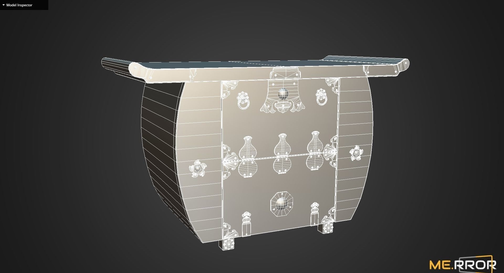 Game Ready Traditional Korean Desk Low-poly 3D model_10