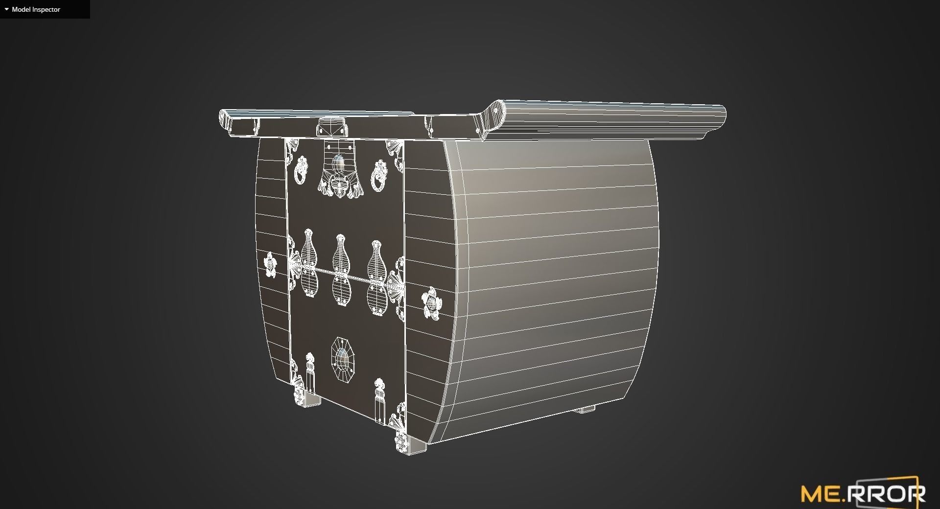 Game Ready Traditional Korean Desk Low-poly 3D model_9