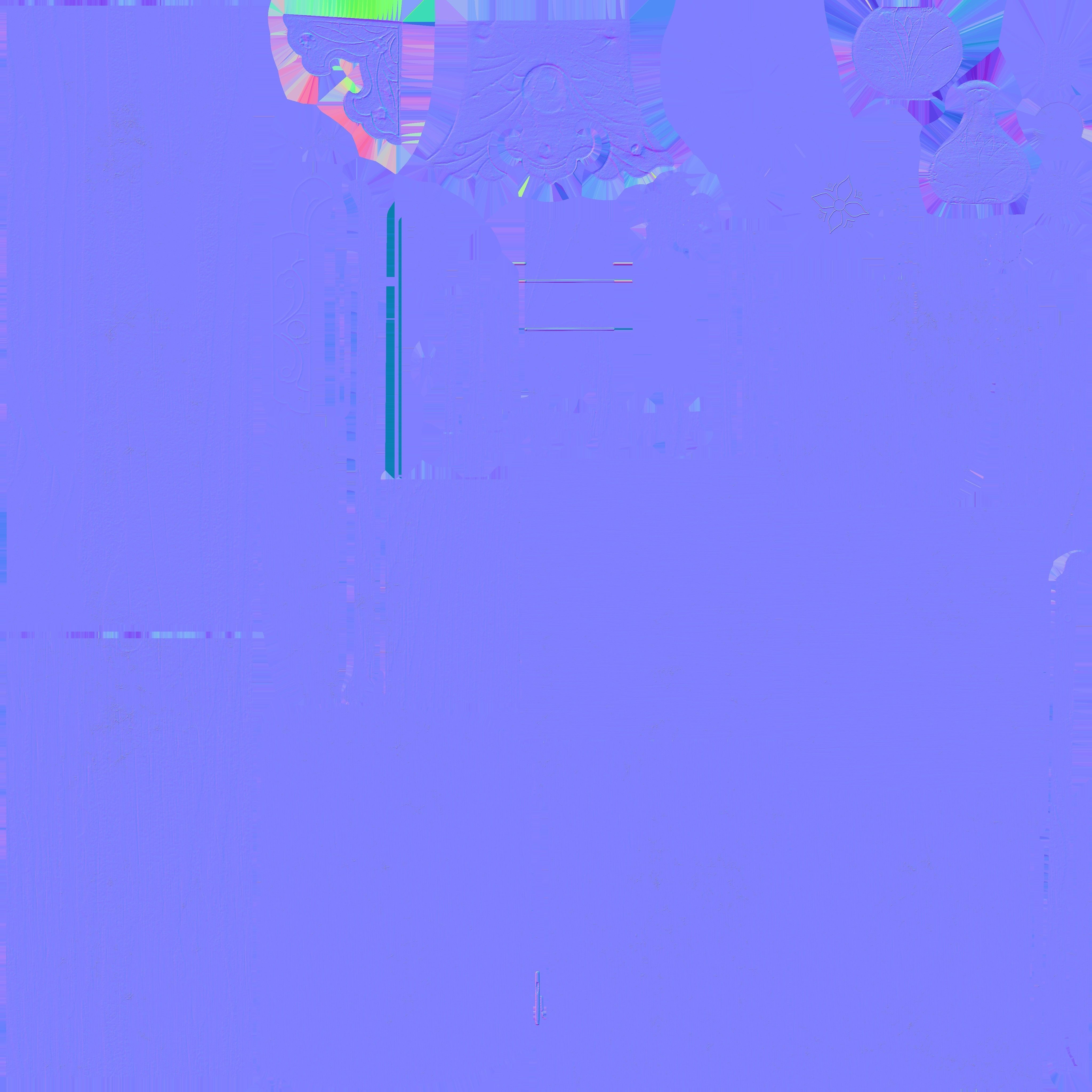 Game Ready Traditional Korean Desk Low-poly 3D model_14