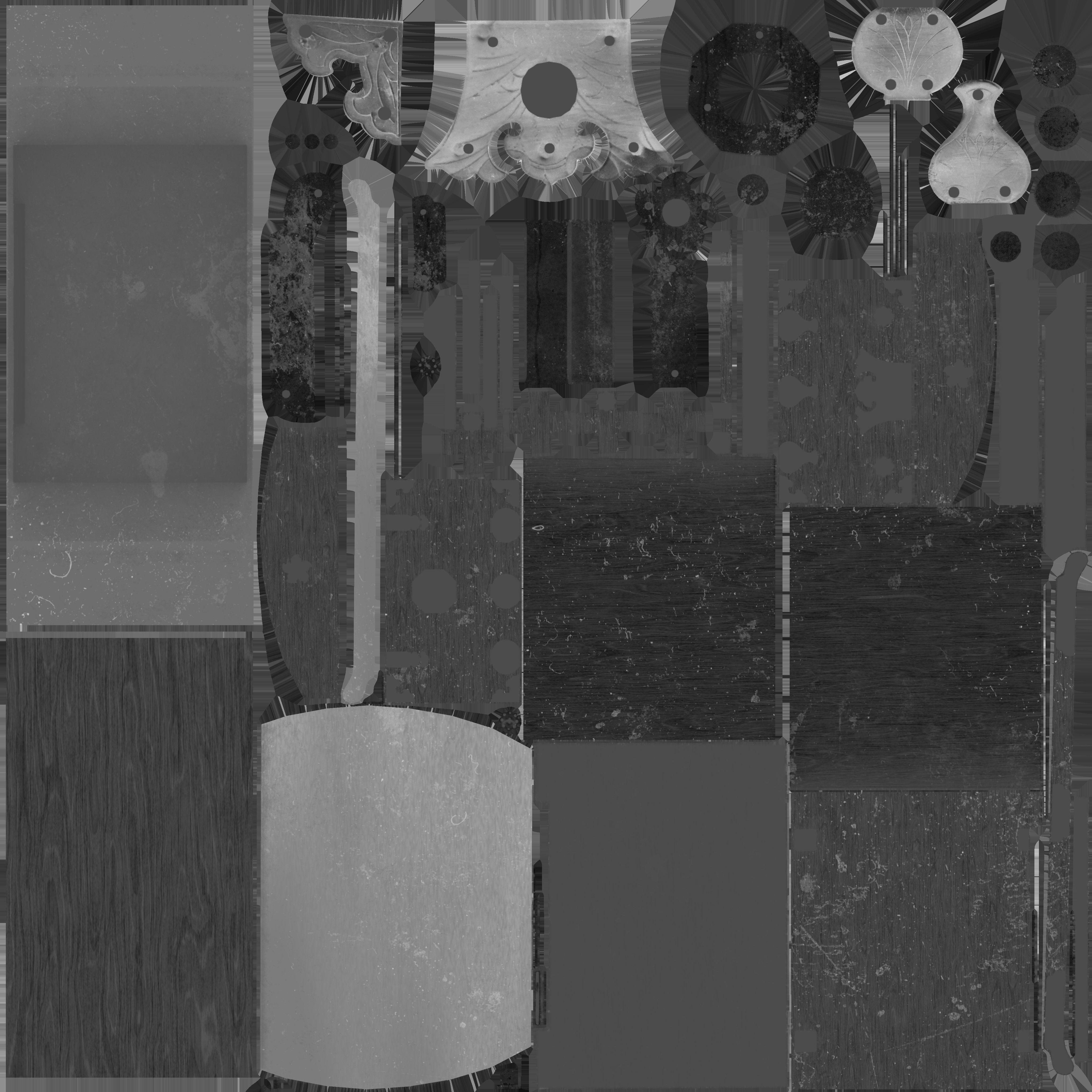 Game Ready Traditional Korean Desk Low-poly 3D model_17