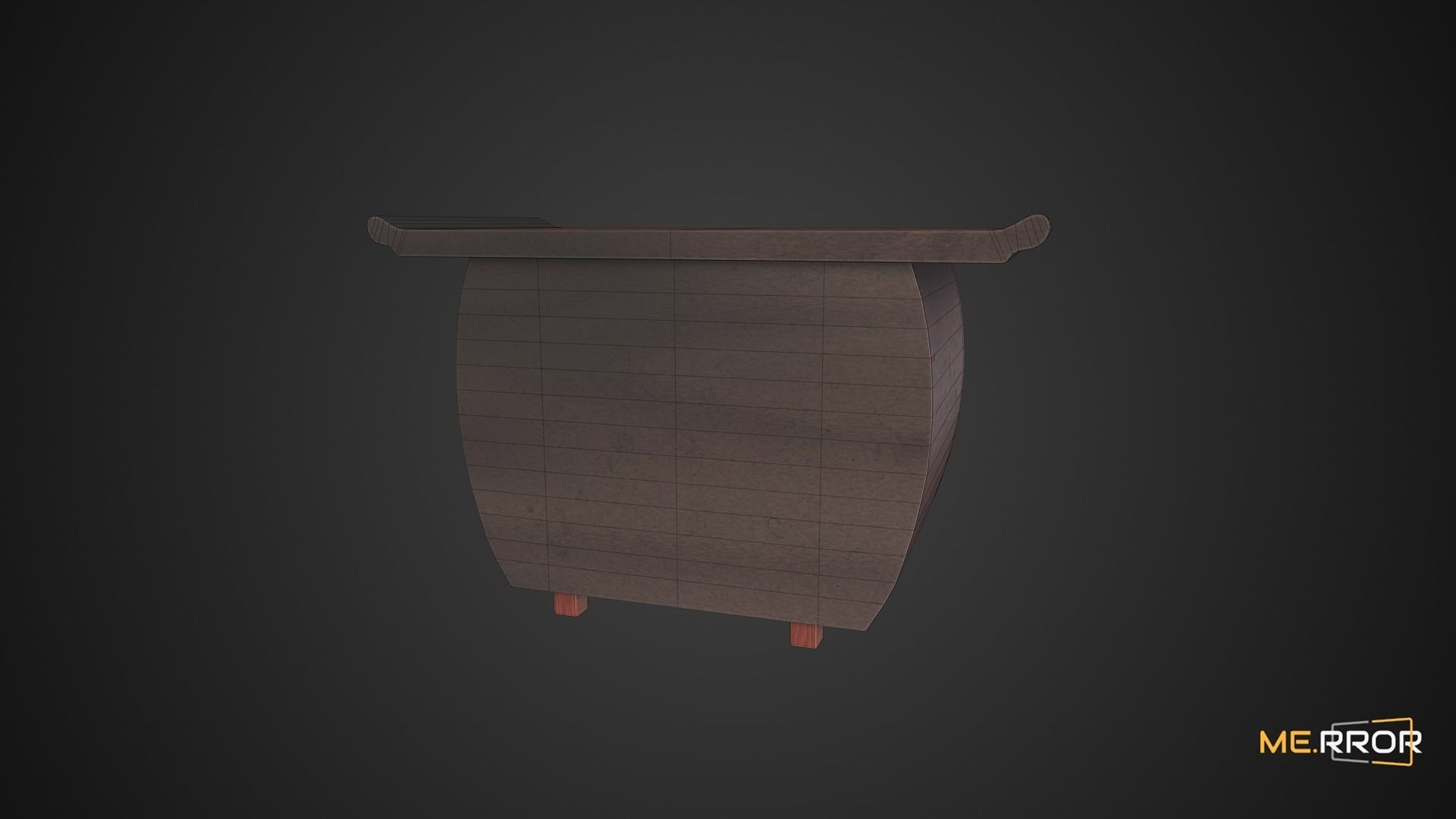 Game Ready Traditional Korean Desk Low-poly 3D model_2