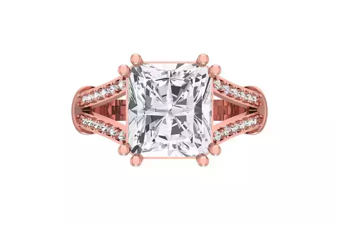 Women Radiant Stone Ring 3dm STL OBJ FBX Renders Details