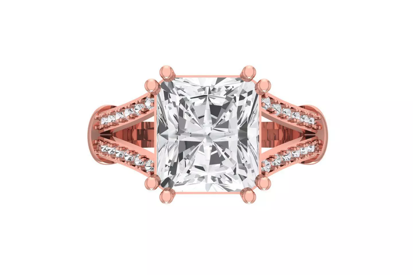 Women Radiant Stone Ring 3dm STL OBJ FBX Renders Details 3D print model