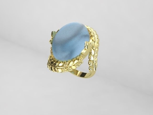 woman ring 3D print model_1