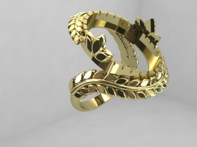 woman ring 3D print model_2