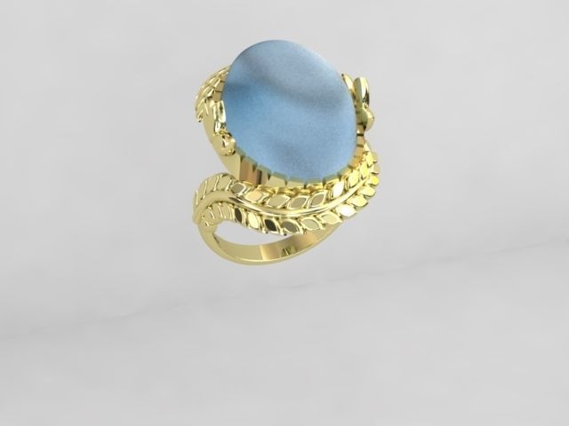 woman ring 3D print model_3