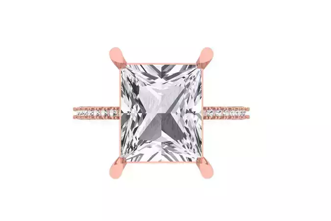 Women Princess Stone Ring 3dm STL OBJ FBX Renders Details 3D print model