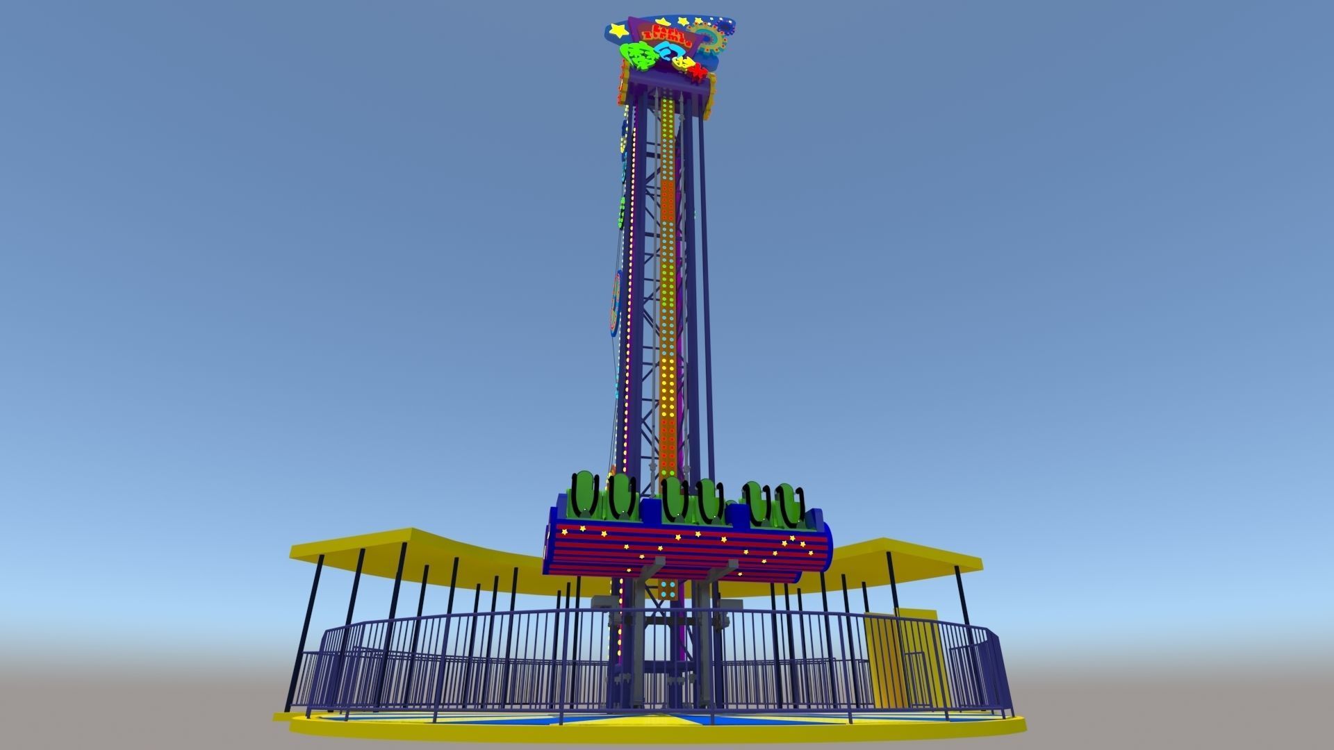 Jump Frog Drop Tower 3D model_2