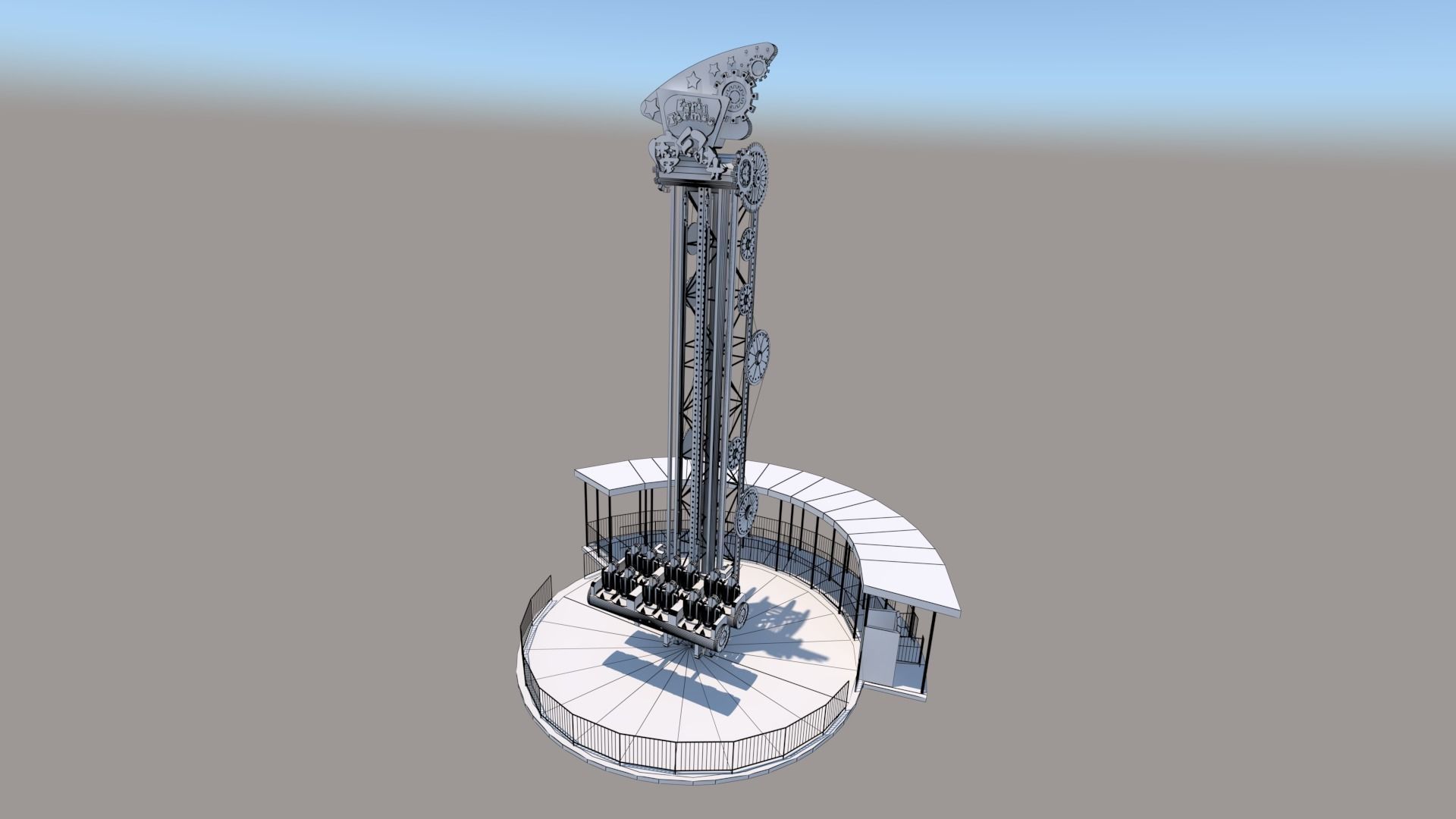 Jump Frog Drop Tower 3D model_12