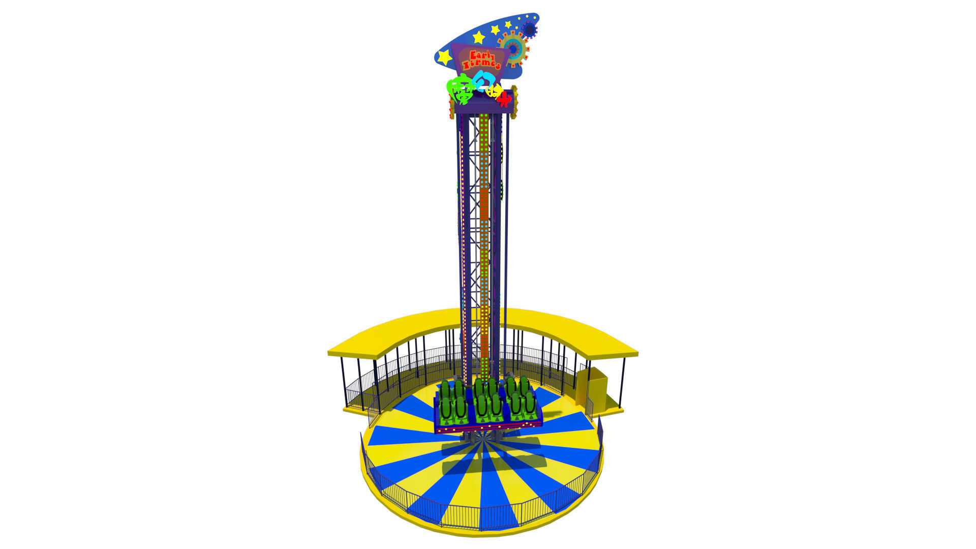 Jump Frog Drop Tower 3D model_6