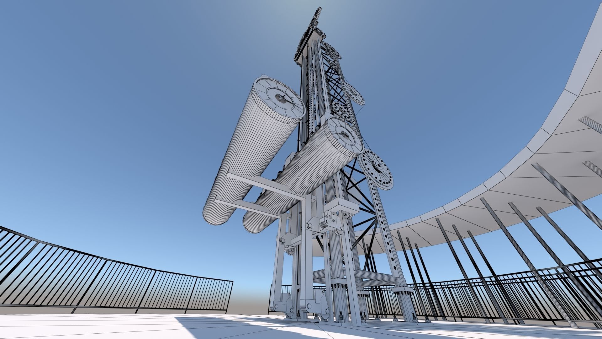 Jump Frog Drop Tower 3D model_9