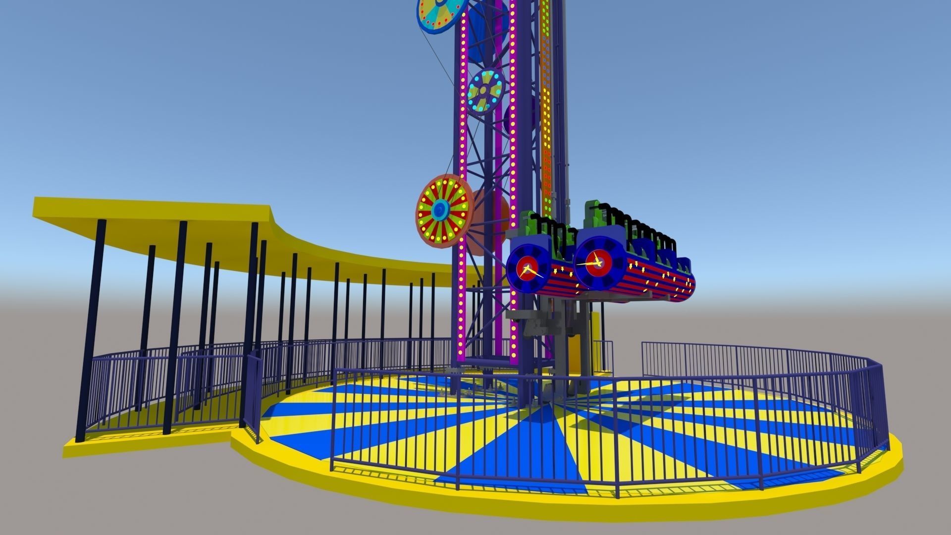 Jump Frog Drop Tower 3D model_5