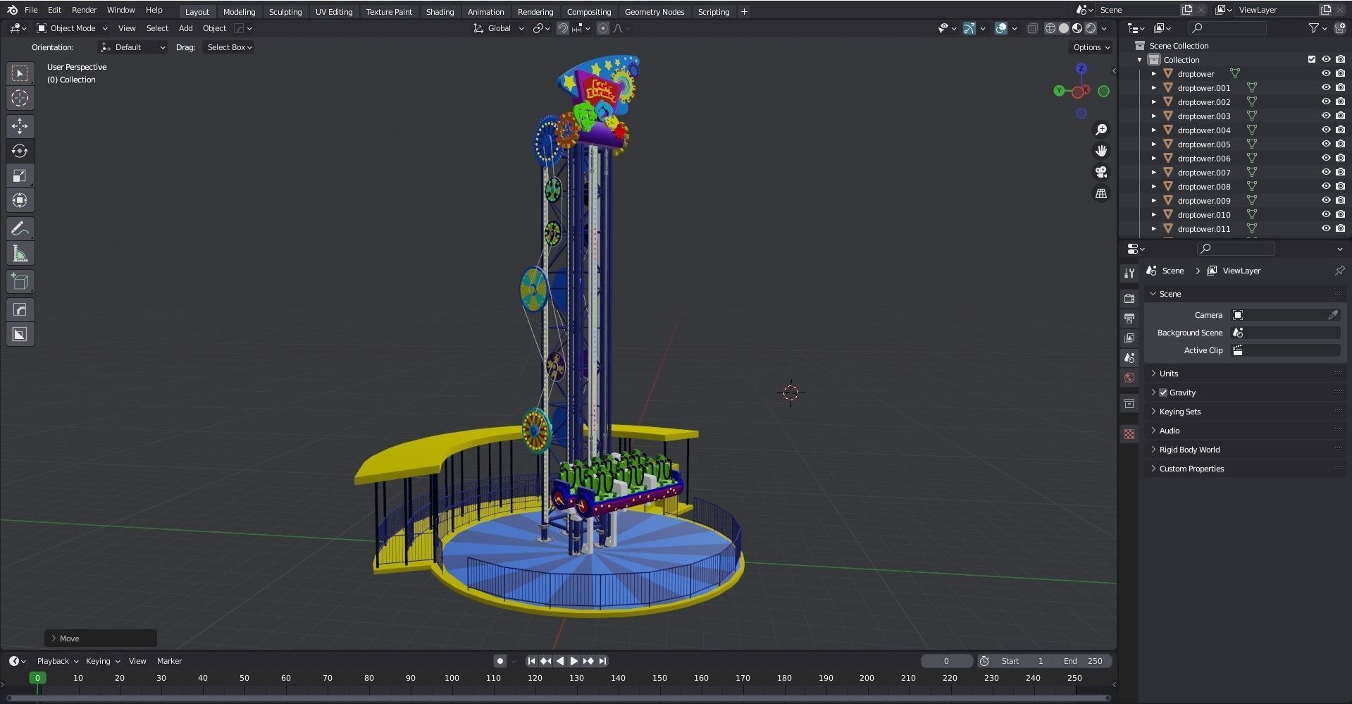 Jump Frog Drop Tower 3D model_10