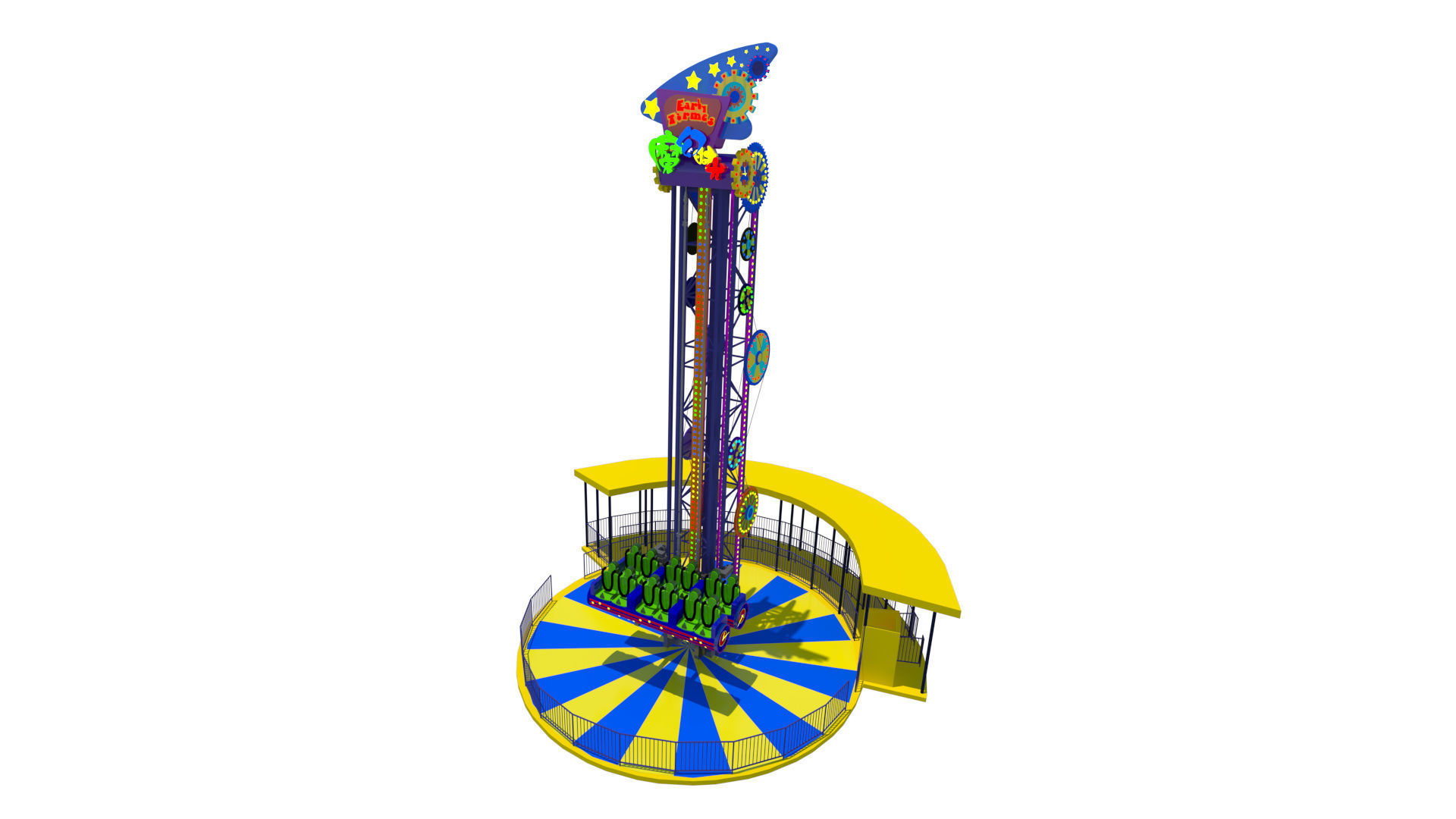 Jump Frog Drop Tower 3D model_7