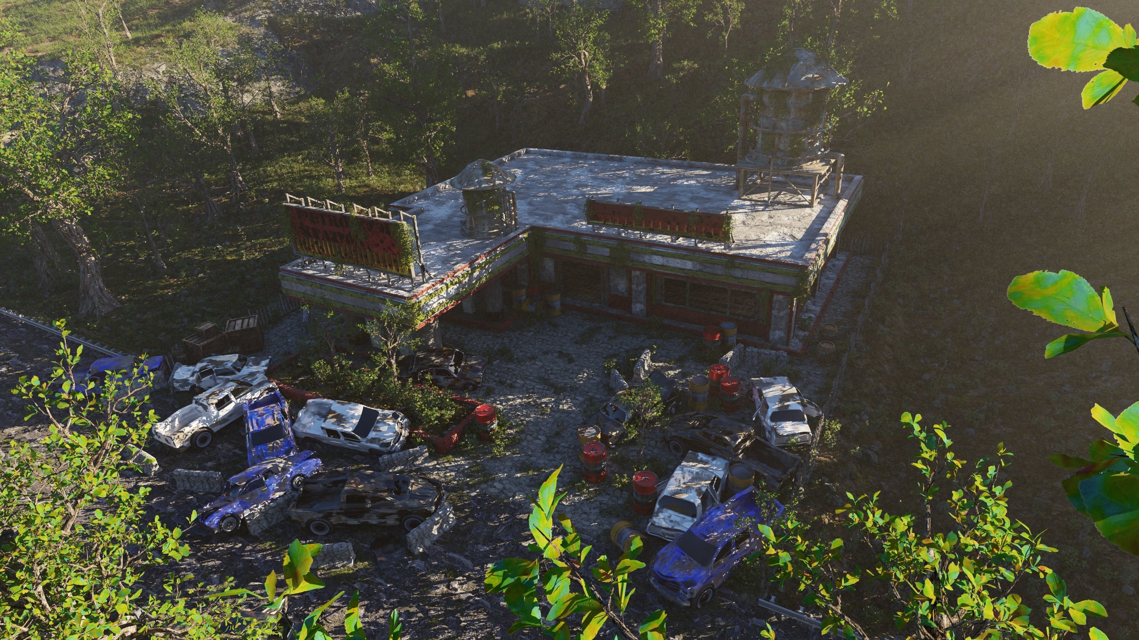 Abandoned Gas Station Scene 3D model_3
