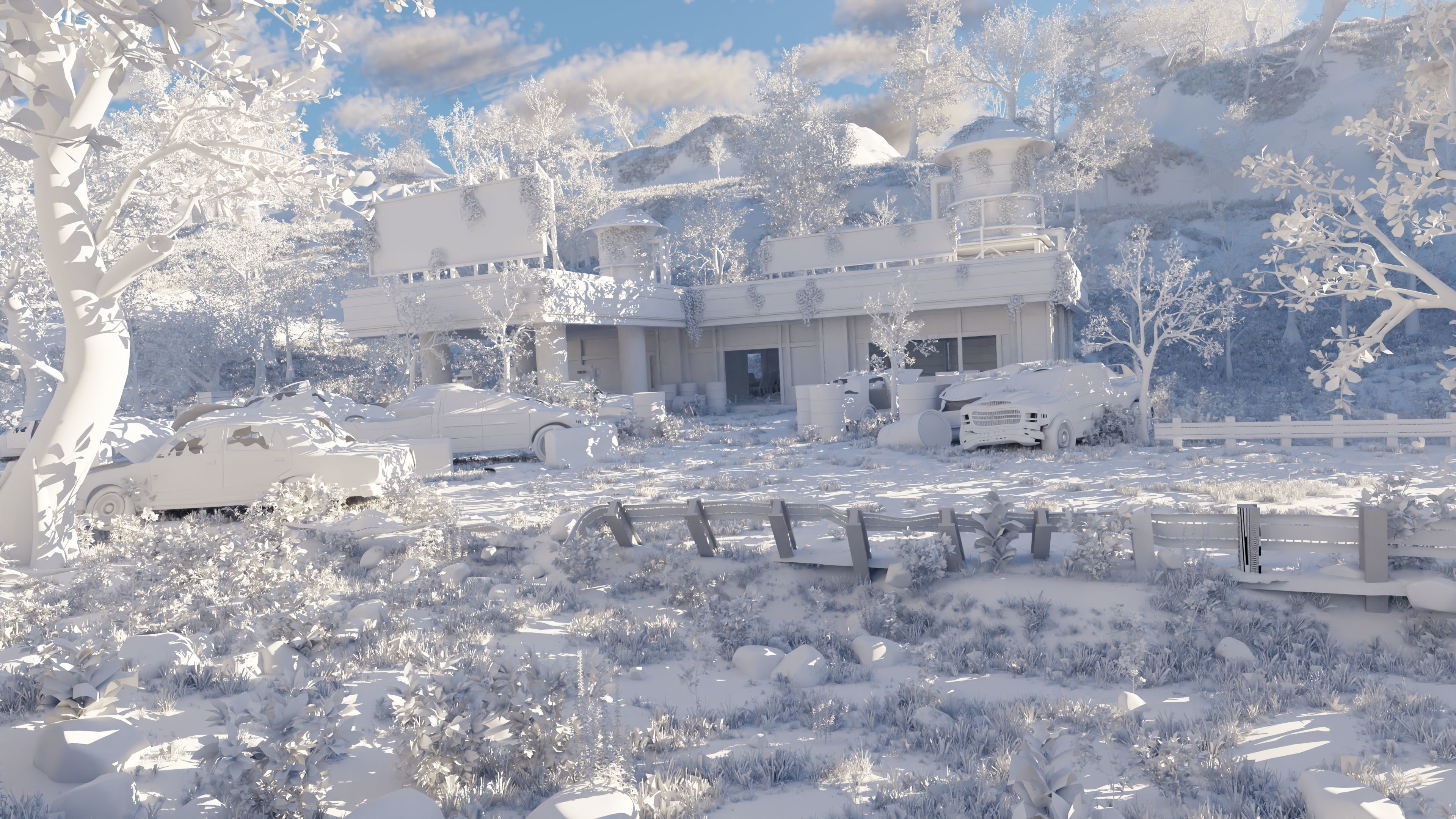 Abandoned Gas Station Scene 3D model_14