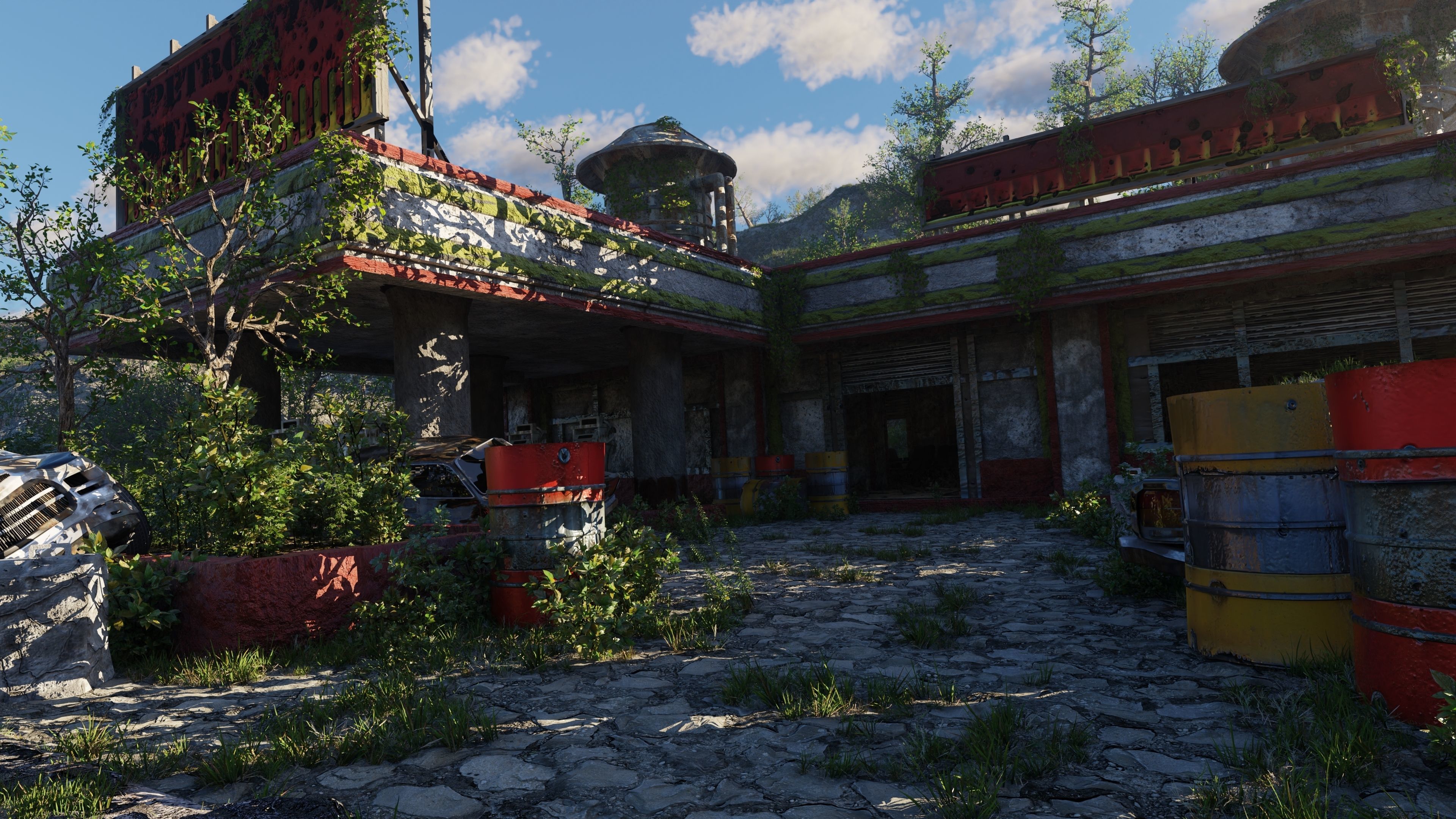 Abandoned Gas Station Scene 3D model_2