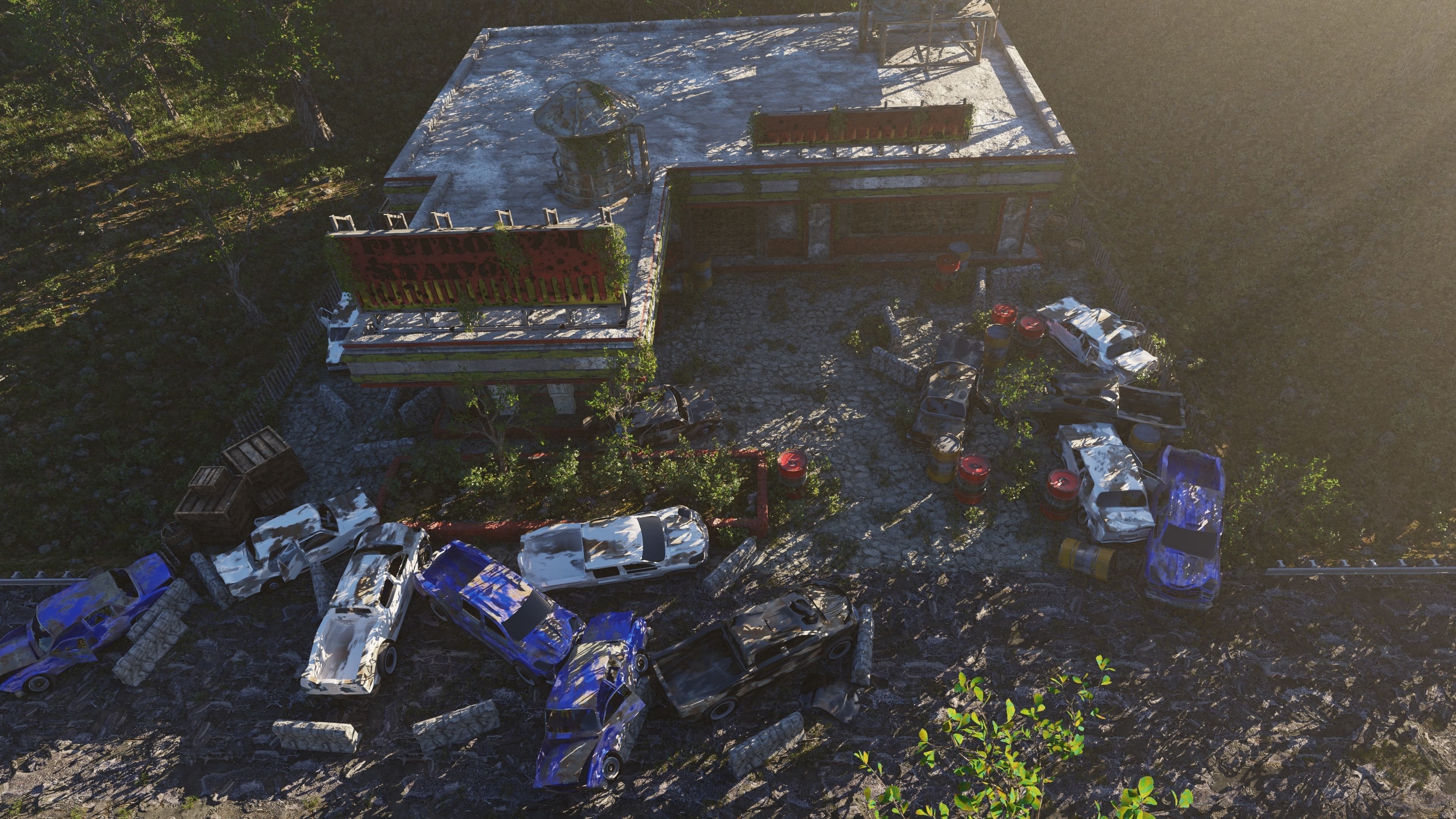 Abandoned Gas Station Scene 3D model_10