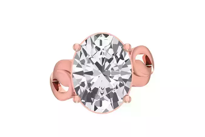 Women Oval Stone Ring 3dm STL OBJ FBX Renders Details 3D print model