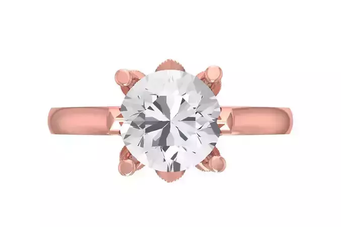 Women Solitaire Ring 3dm STL OBJ FBX Renders Details