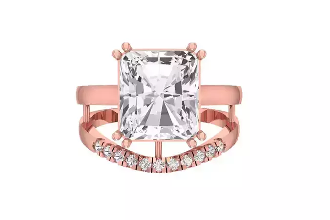 Women Radiant Stone Ring 3dm STL OBJ FBX Renders Details